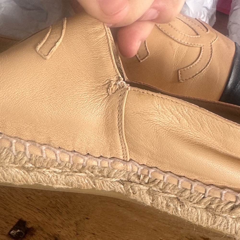 CHANEL Beige and Black Espadrilles - Picture 7 of 8